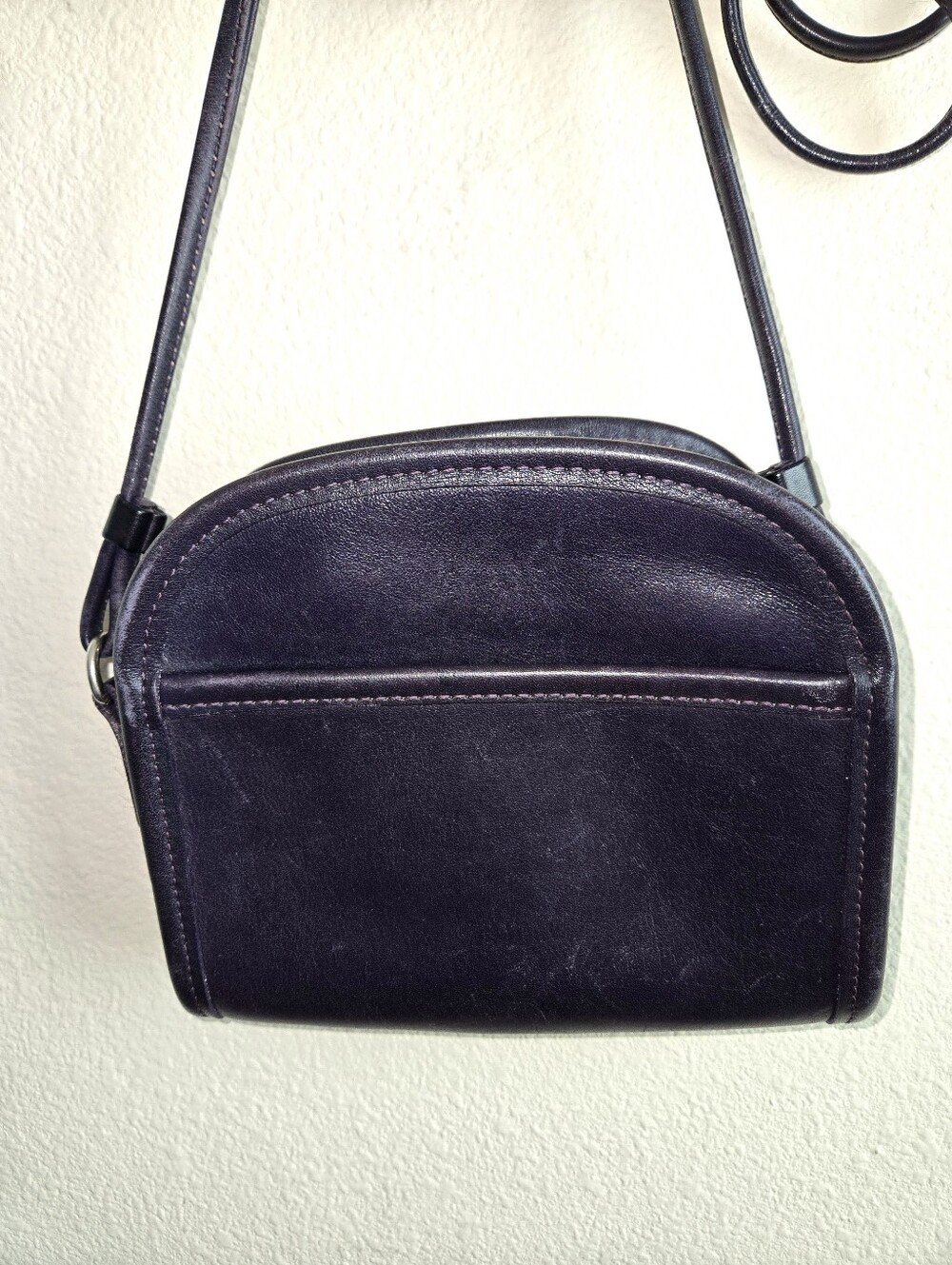 Coach Ink Purple Eggplant Abbie 9017 Mini Small Crossbody Bag Purse Leather Vtg